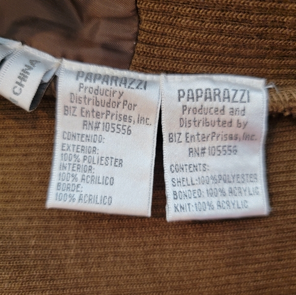 PAPARAZZI By Biz Faux Suede Embroidered Sherpa Fur Lined Vest Jacket SZ Large - Picture 12 of 14